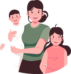 Obraz premium Mother's Day character illustration
