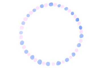 水彩　ドット　かわいい　円　フレーム