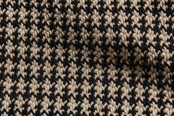 A Captivating Close-Up: Exquisite Houndstooth Pattern Revealing Intricate Textures for Mesmerizing Background