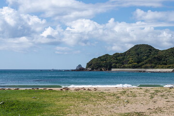 Landscape of tainohama coast ( minami town, tokushima, shikoku, japan )