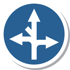 シンプルな標識のステッカー単品イラスト　指定方向以外進行禁止