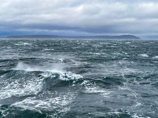 Winter storm on Puget Sound, Seattle, WA USA