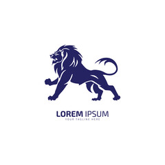 lion logo. company logo design, strength and power symbol. vector image in flat style