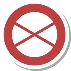 Obraz premium シンプルな標識のステッカー単品イラスト 通行止め