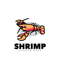 Shrimp funny mascot logo
