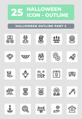 Halloween Party Celebration Outline Style Icon Design