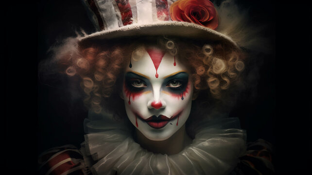  SCARY CLOWN WOMAN HALLOWEEN