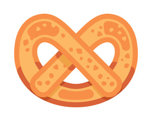 Vector illustration pretzel isolated on white background. Whole fresh baked vector illustration, delicious pretzel icon, For logo, sticker, label, icon or favicon