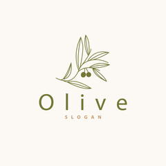 Olive Oil Logo Premium Design Fresh Plant Garden Simple Minimalist Templet Symbol Illustration