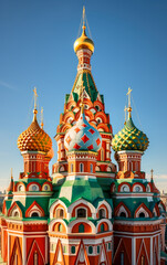 Fototapeta na wymiar The domes of saint basil's church in Moscow.