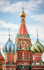 Fototapeta na wymiar The domes of saint basil's church in Moscow.