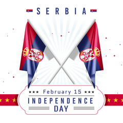 Fototapeta na wymiar Independence Day of Serbia with Flag