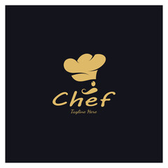 professional logo chef or kitchen chef hat.for business,home cook,and restaurant chef.bakery,vector