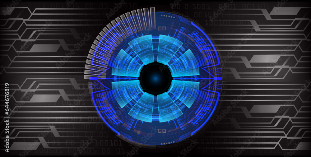 Wall mural eye cyber circuit future technology concept background