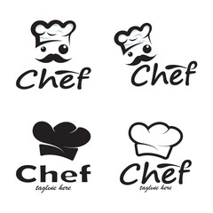 professional logo chef or kitchen chef hat.for business,home cook,and restaurant chef.bakery,vector