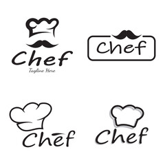 professional logo chef or kitchen chef hat.for business,home cook,and restaurant chef.bakery,vector