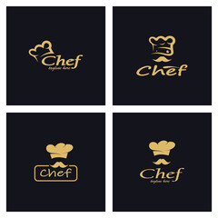 professional logo chef or kitchen chef hat.for business,home cook,and restaurant chef.bakery,vector