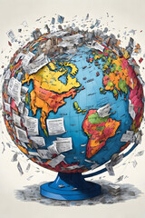Global Journalism Insight: A world perspective in this National Journalism Day image, featuring a prominent globe."