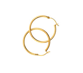 two hoop earrings on a transparent background 