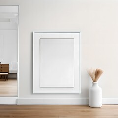 mockup, The white frame on the wall. room Interior no. 74 -Generative AI.