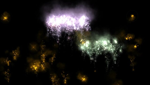 animation - Fireworks glitter particles motion graphics.