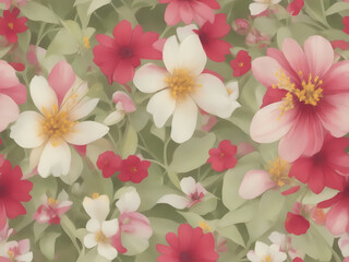 pink and white flowers (Seamless)