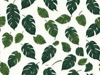seamless pattern with green leaves