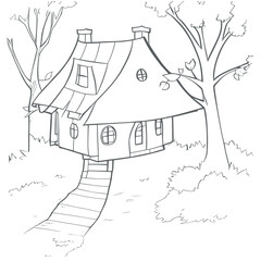 hand drawn sketch of house
