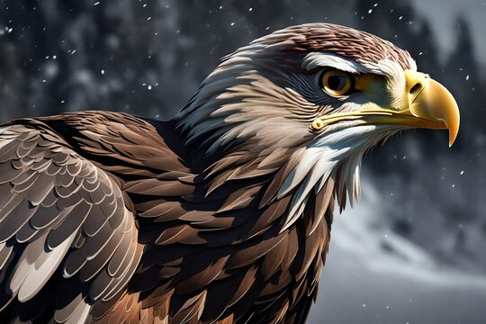 Get up close and personal with a majestic eagle in a breathtaking AI image   