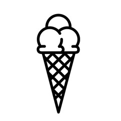 Fototapeta na wymiar Ice cream line icon isolated on white background.