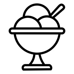 Ice cream line icon isolated on white background.