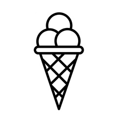 Fototapeta na wymiar Ice cream line icon isolated on white background.