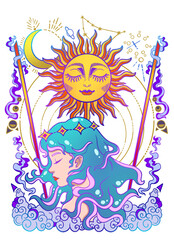 sun and moon girl tarot 