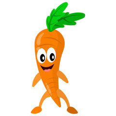 Orange and green modern cute character with carrot vegetable character