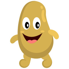 Brown modern cute character with potato vegetable character