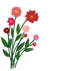 Obraz na płótnie Canvas colorful wildflowers and plants illustration
