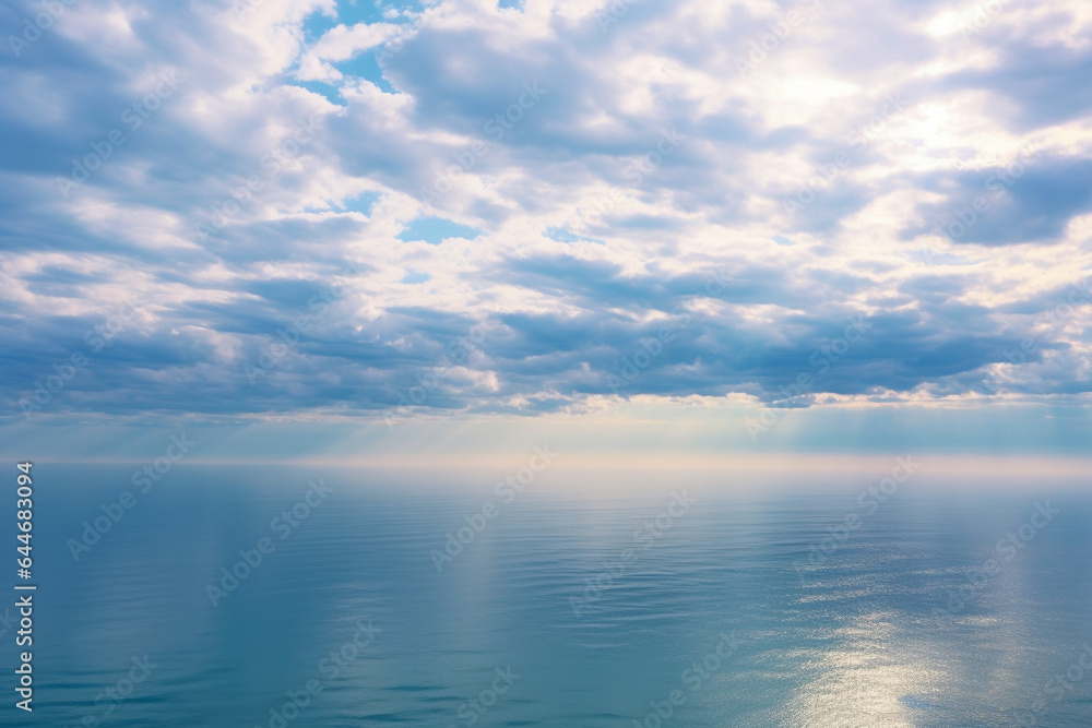 Canvas Prints a large body of water under a cloudy sky, generative ai