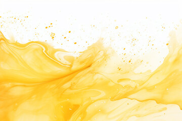 Fototapeta premium Yellow watercolor splash on a white background, watercolor background design, Generative AI