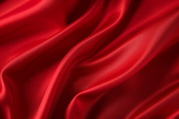 Shiny red fabric background, smooth red silk background, Red georgette fabrics, Generative AI