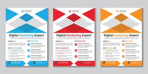 Corporate creative modern digital marketing flyer design template