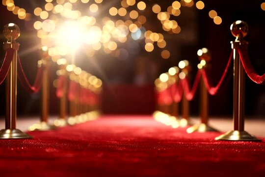 red carpet with lights for gala premiere