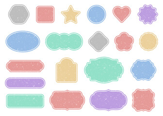 テクスチャ入りのかわいいフレームのセット素材、ベクター