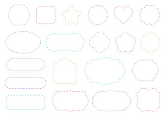 点線枠のシンプルなフレームセット、ベクター