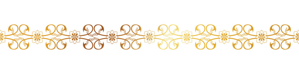 abstract floral border seamless golden paper border woodcarving decorative pattern