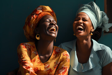 Two BIPOC women sharing a laugh