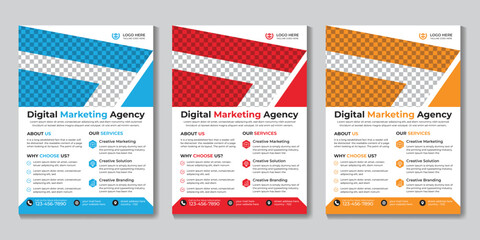 Professional modern digital marketing flyer design template