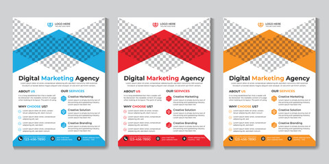 Professional modern digital marketing flyer design template