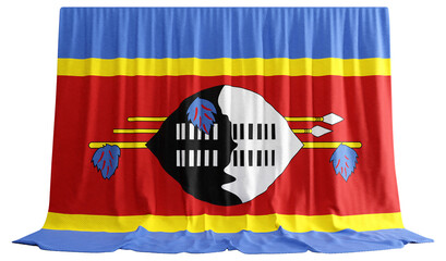 Fototapeta premium Estonian Flag Curtain in 3D Rendering Estonia's Resilience