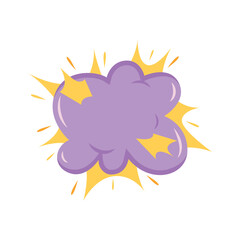 Explosion effect with smoke effect boom explode flash comic vector illustration