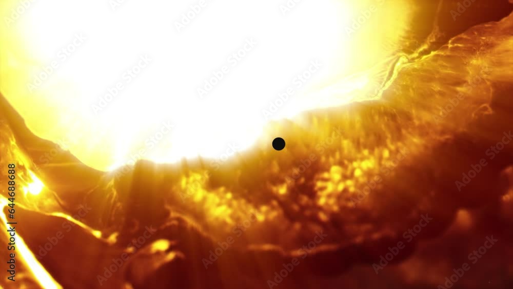 Aufkleber planet orbiting around nebula abstract background